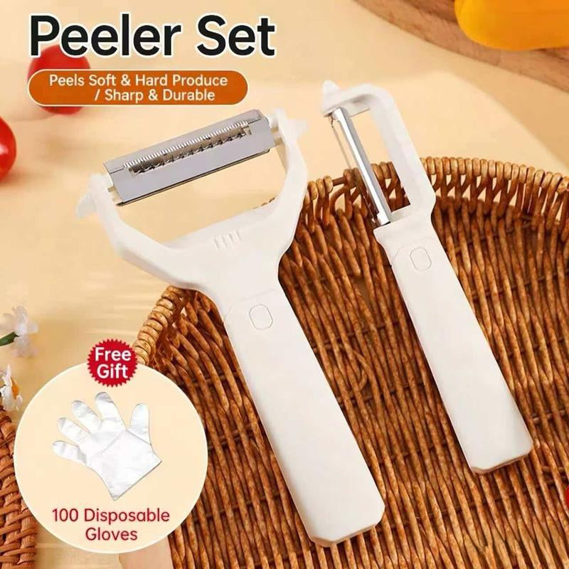 2 in 1 Vegetable Peeler, Multifunctional Peeler & Grater, Kitchen Fruit Peeling Shredding Tool